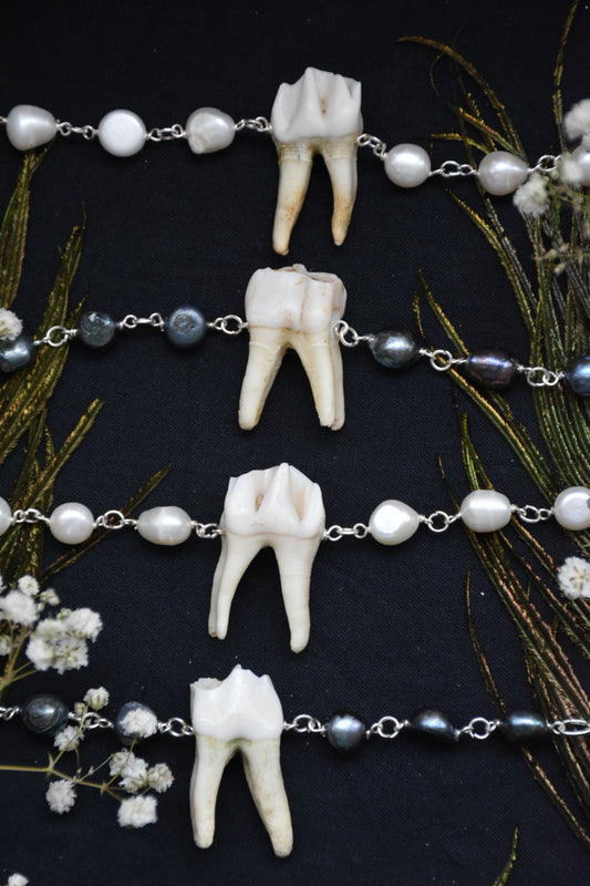 Pearl tooth necklace