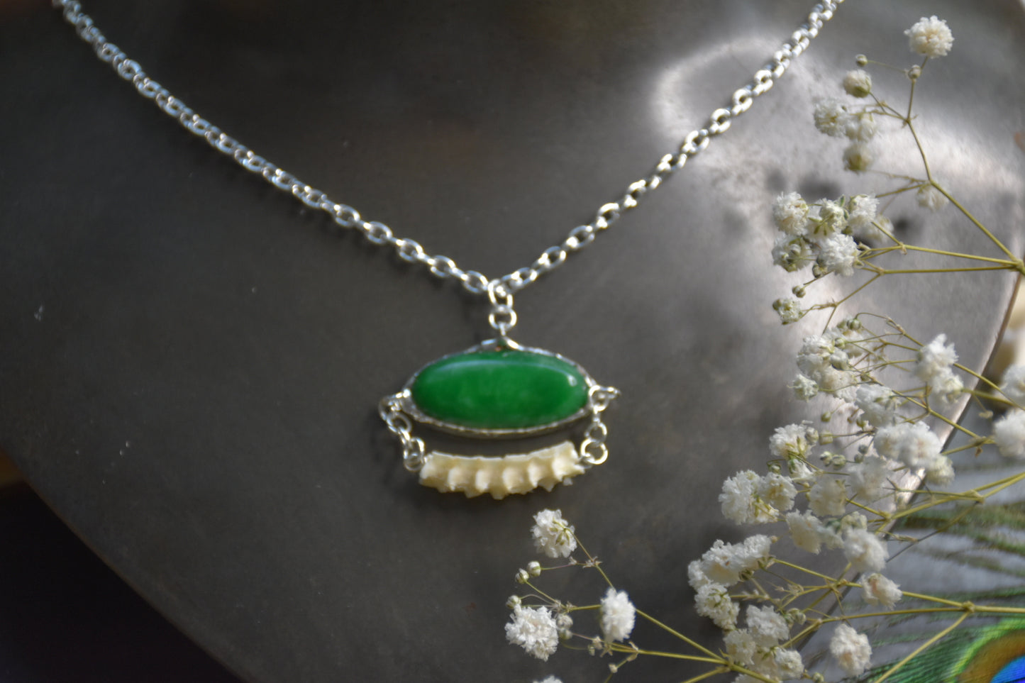Snake spine crystal necklaces
