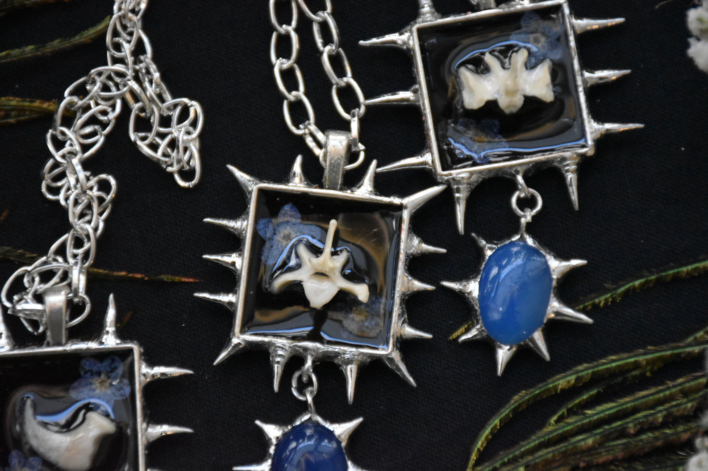 Blue blossom necklaces