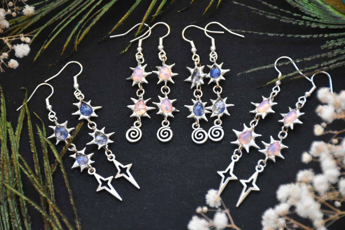 tiny dangly crystal earrings