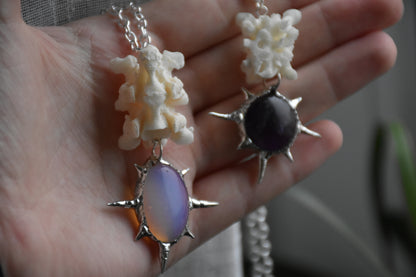 Soldered crystal snake necklaces