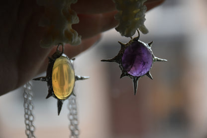 Soldered crystal snake necklaces
