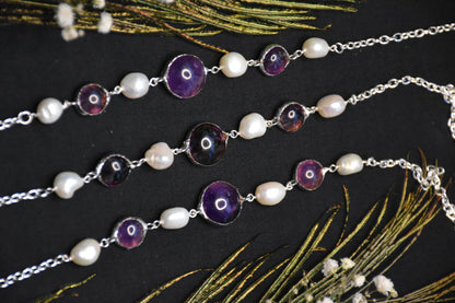 Amethyst pearl necklace