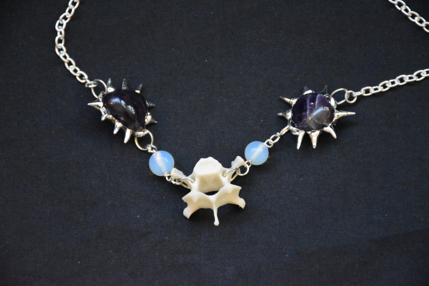Fox bone amethyst necklaces