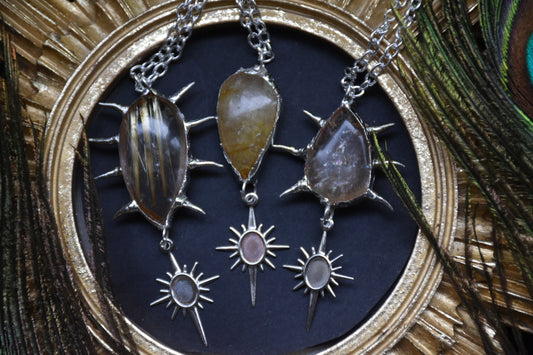 Spikey quartz necklaces
